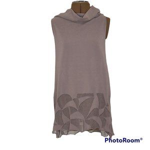 Sarah Pacini Mauve Cowl Neck Sleeveless Knit Vest